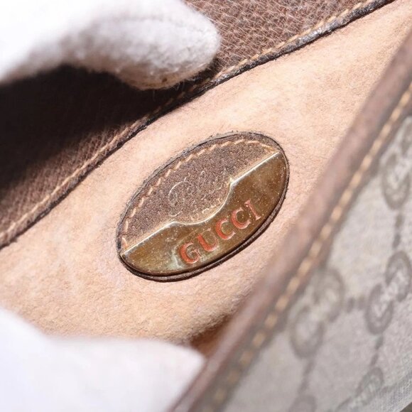 GUCCI GG Plus Supreme Shoulder Bag PVC Beige Gold Auth th6187 - Picture 10 of 16